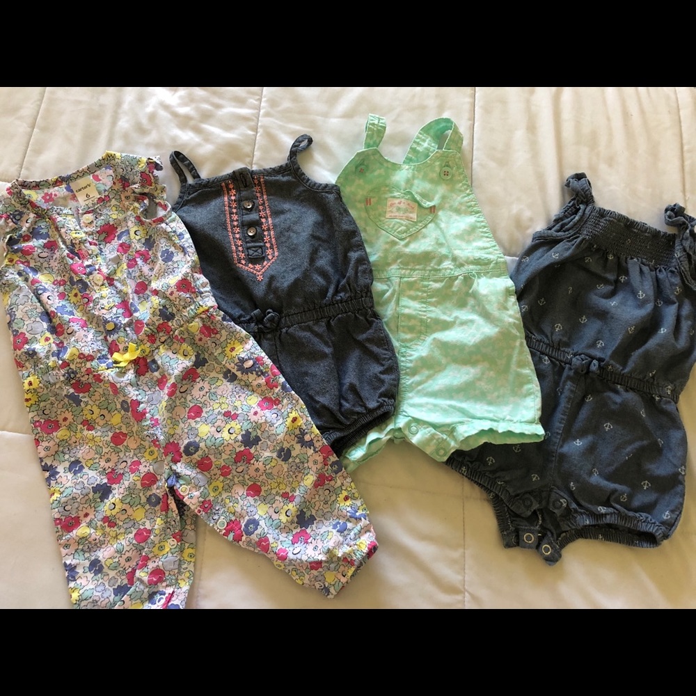 Baby girl 6 months romper lot